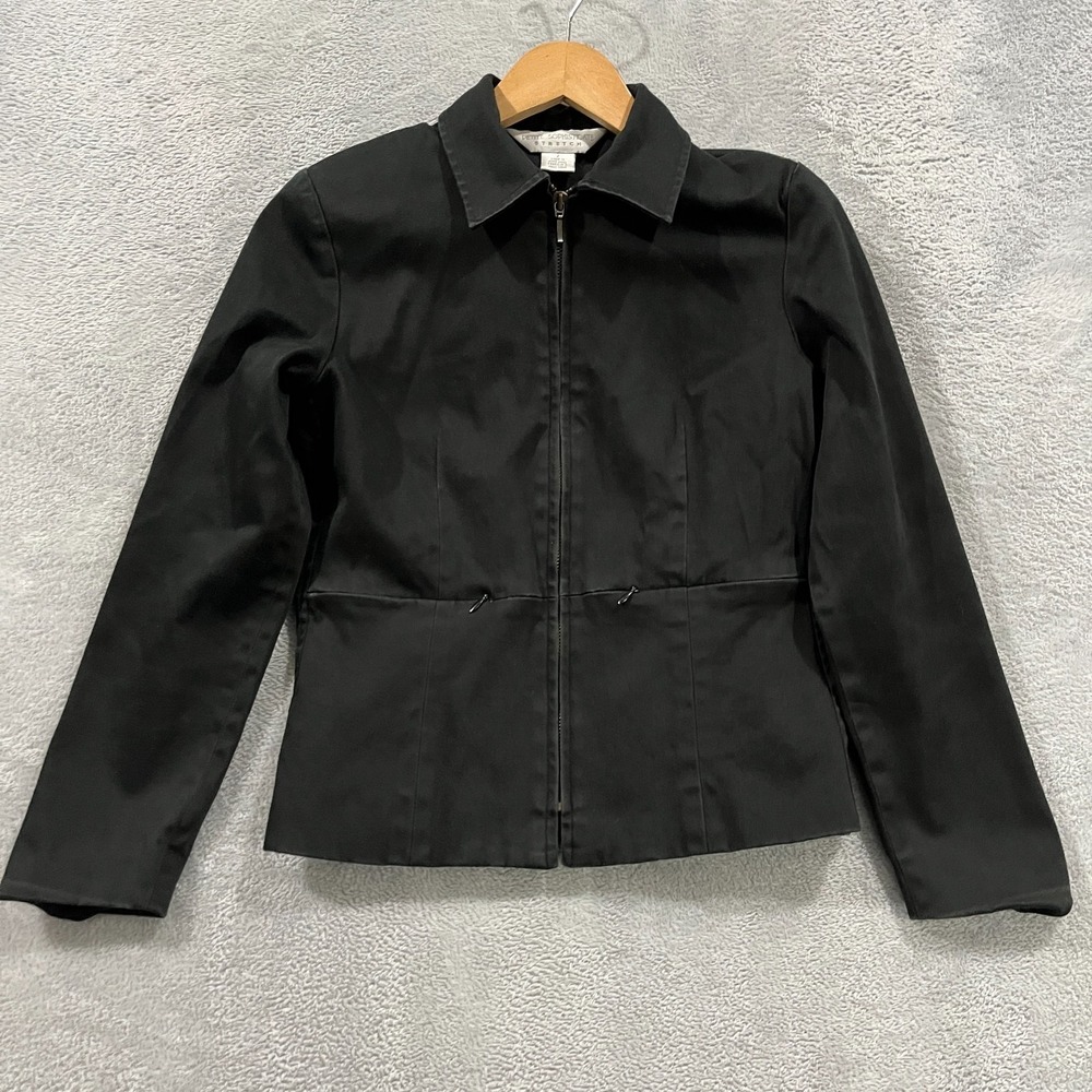Vintage Petite Sophisticate Jacket 2 Stretch Zip Front Cropped Blazer Bomber 90s